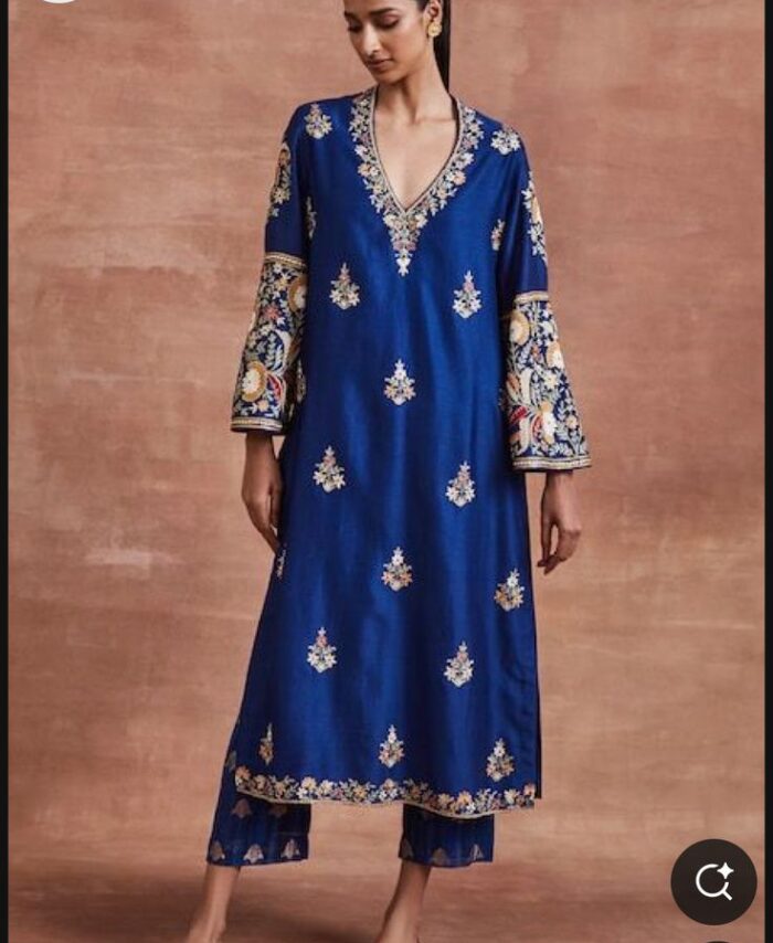 Blue and White Salwar set