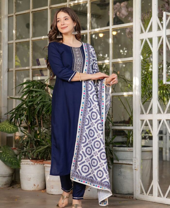 Blue Salwar suit- Muslin