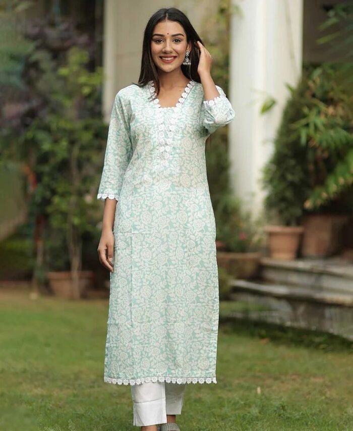 White and Green salwar set