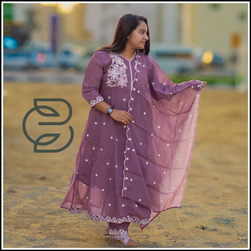 ANARKALI SALWAR SET WITH BEAUTIFUL THREAD WORK - Image 5
