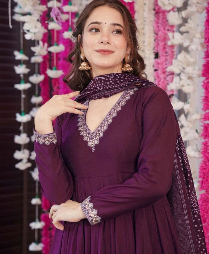 Alamkritha Anarkali – Purple Ethnic Set